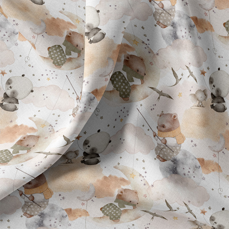 Printed Cotton EMILUNE White / Chestnut